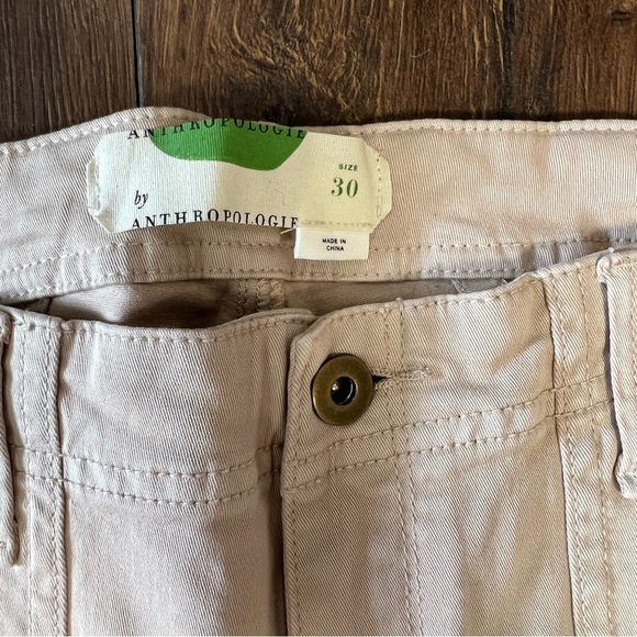 By Anthropologie Cropped Utility Khaki Pants SZ 30/10 - Picture 5 of 6